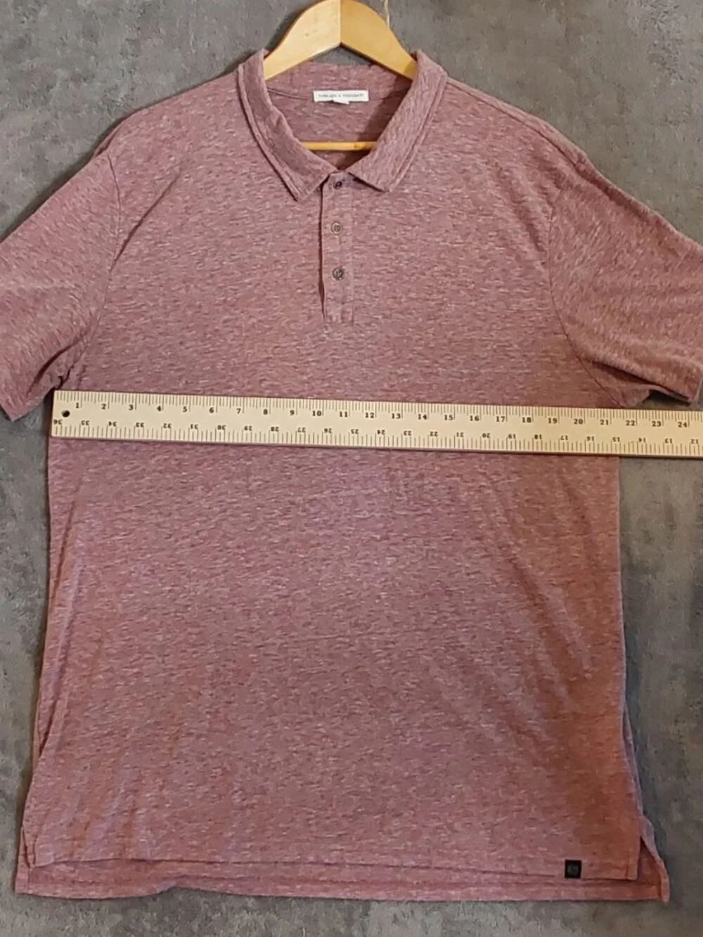 Threads 4 Thought Men's Heather Mauve Polo Shirt XL Organic Cotton Blend